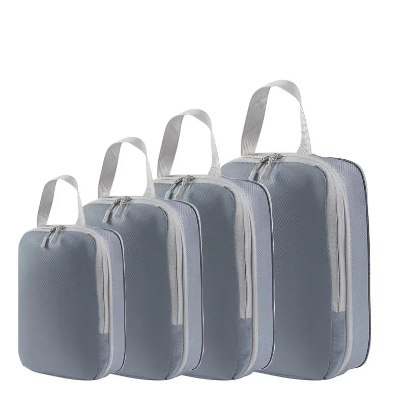 Luggage Organizer Set — Compressible Travel Packing Cubes with Handbag