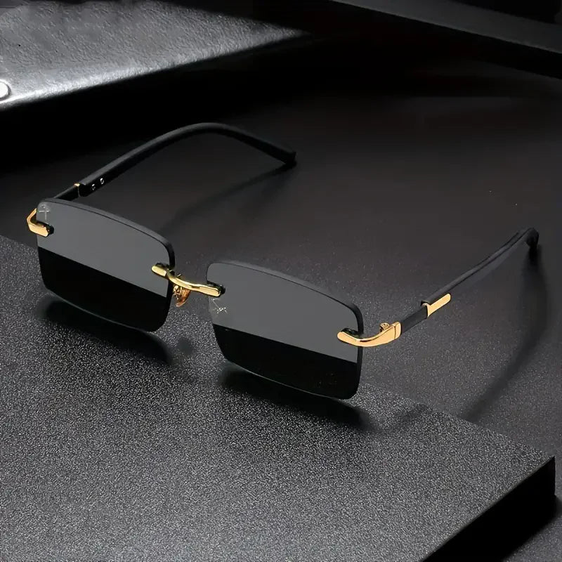ZXWLYXGX Rimless Rectangle Sunglasses — Trendy Fashion Shades for Men and Women