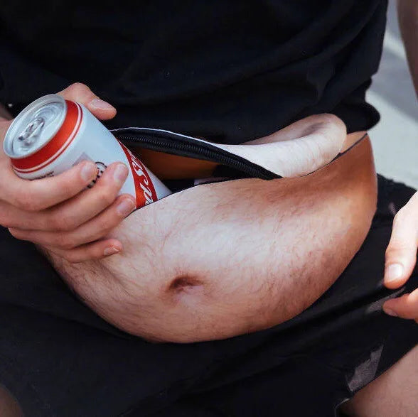 Funny Realistic Belly Waist Bag — Novelty Hip Pack for Parties and Travel