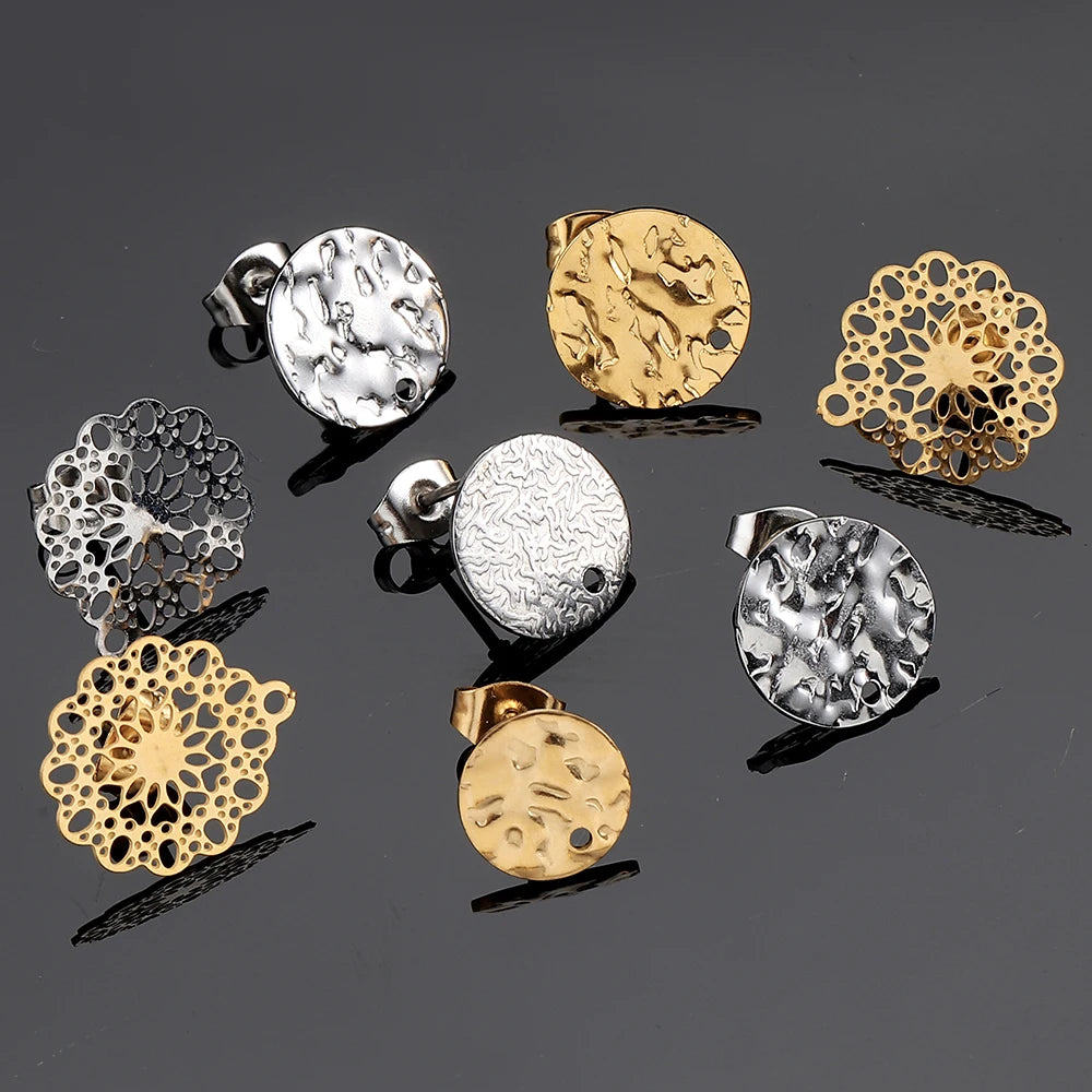 MINGXUAN Stainless Steel Earring Studs — DIY Jewelry Making Base Pins