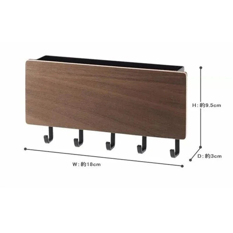 Bamboo Wall Key Hanger — Multi-Hook Organizer for Home Entryways