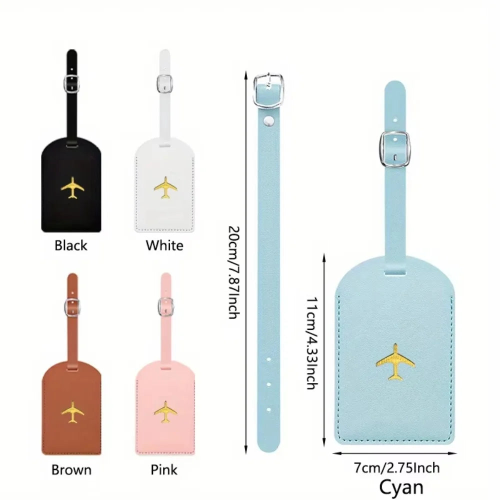 Personalized Custom Name Luggage Tag — Stylish PU Leather Baggage Identifier