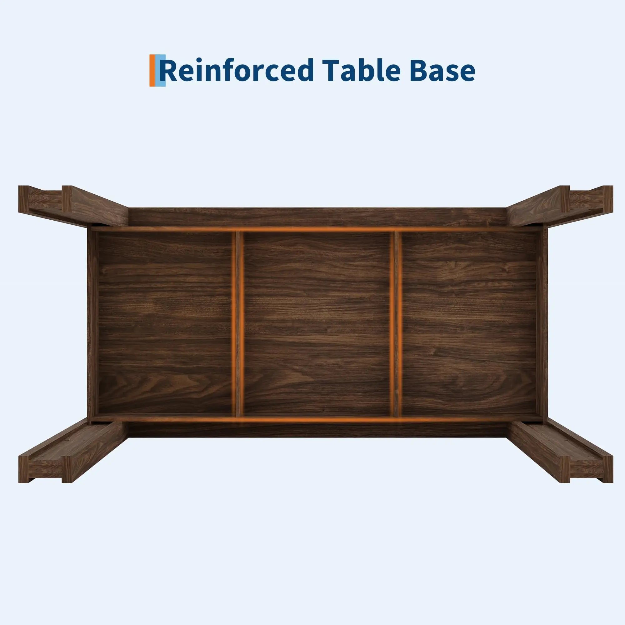 71" Rectangular Farmhouse Dining Table — Large Wooden Surface for 6-8 Guests