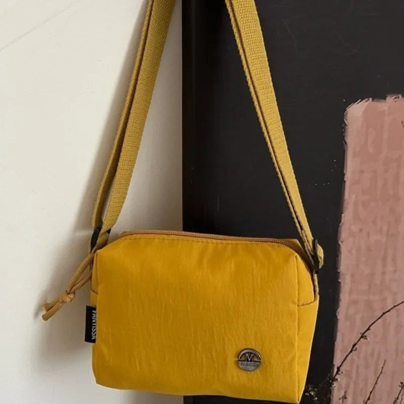 Women's Mini Nylon Crossbody Bag — Multi-Compartment Square Purse for Travel