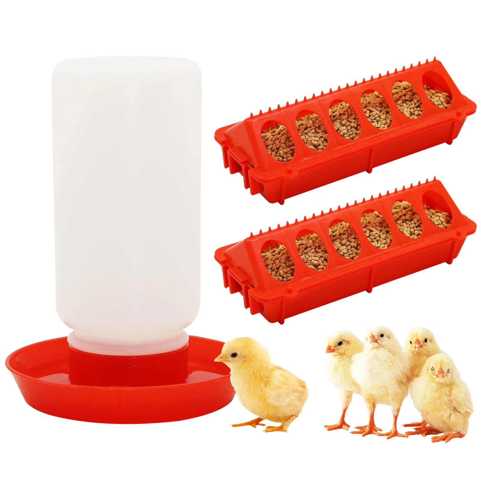 Automatic Poultry Feeder and Waterer Set — Efficient Hydration & Feeding System