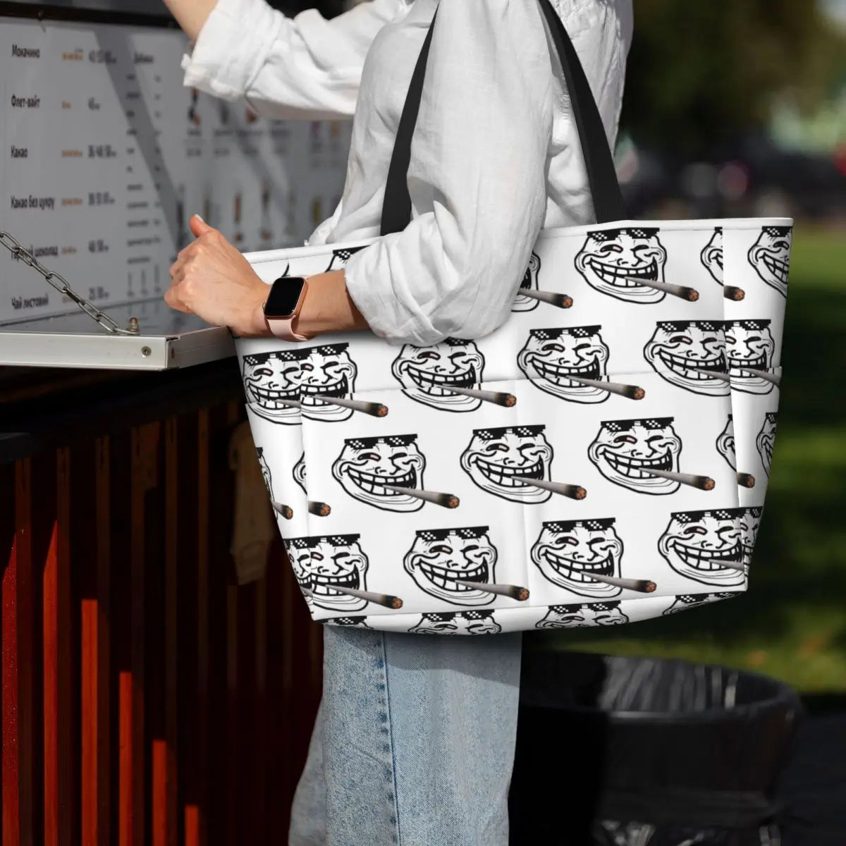 Funny Meme Graphic Tote Bag — Large Multi-Purpose Travel & Gym Bag