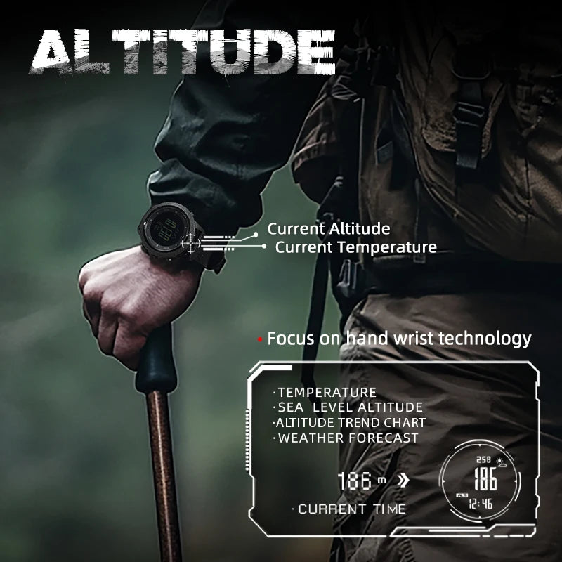 NORTH EDGE APACHE-46 Digital Sports Watch — Altimeter, Barometer & Compass