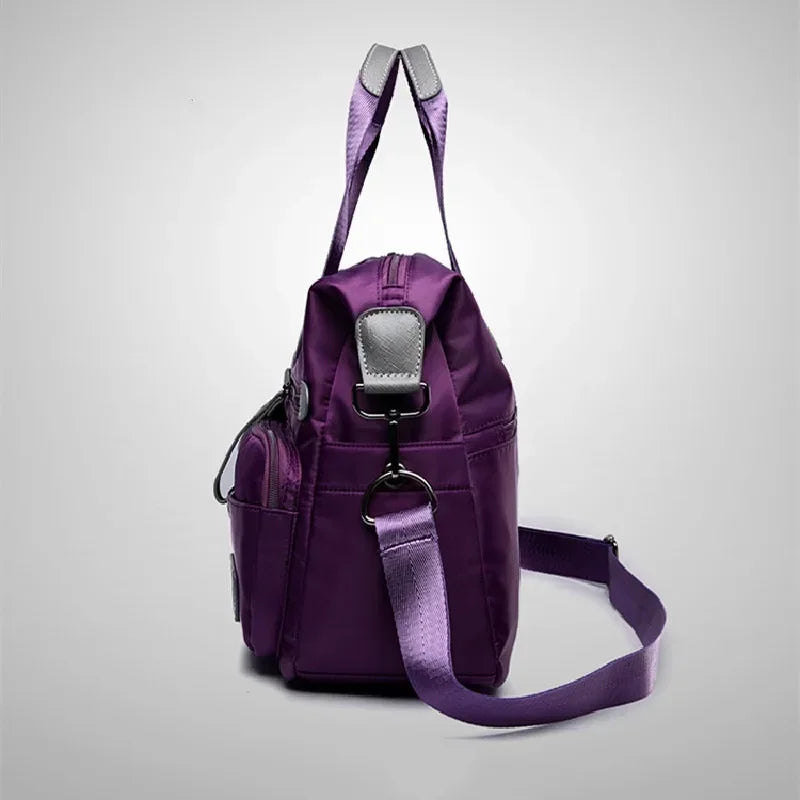FXZLLQ Women's Nylon Tote Bag — Large Capacity Multi-Pocket Shoulder Bag