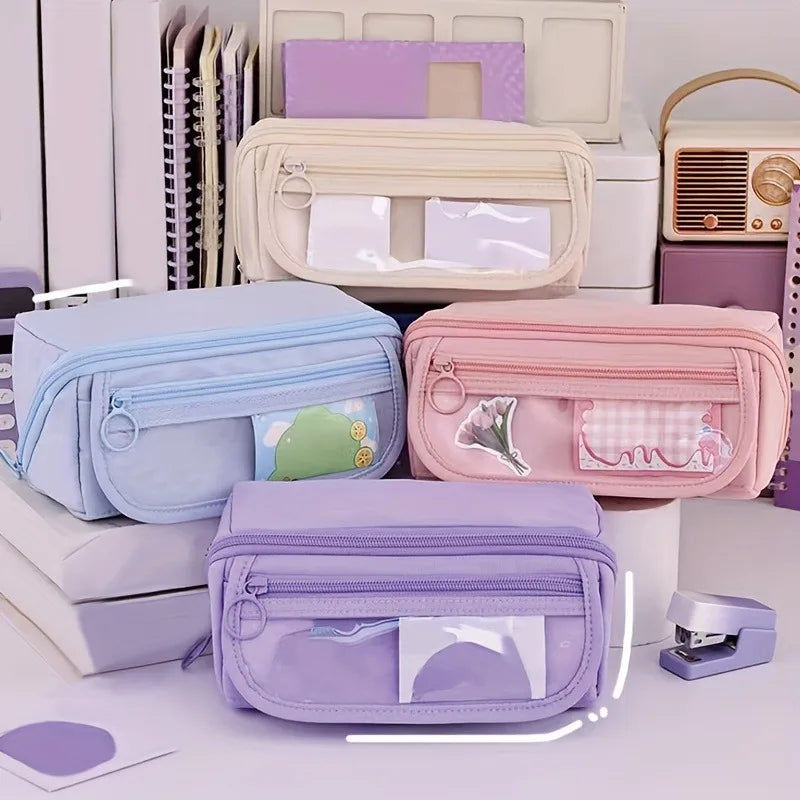 Large Capacity Pencil Case Organizer — Multi-Compartment Desktop Storage