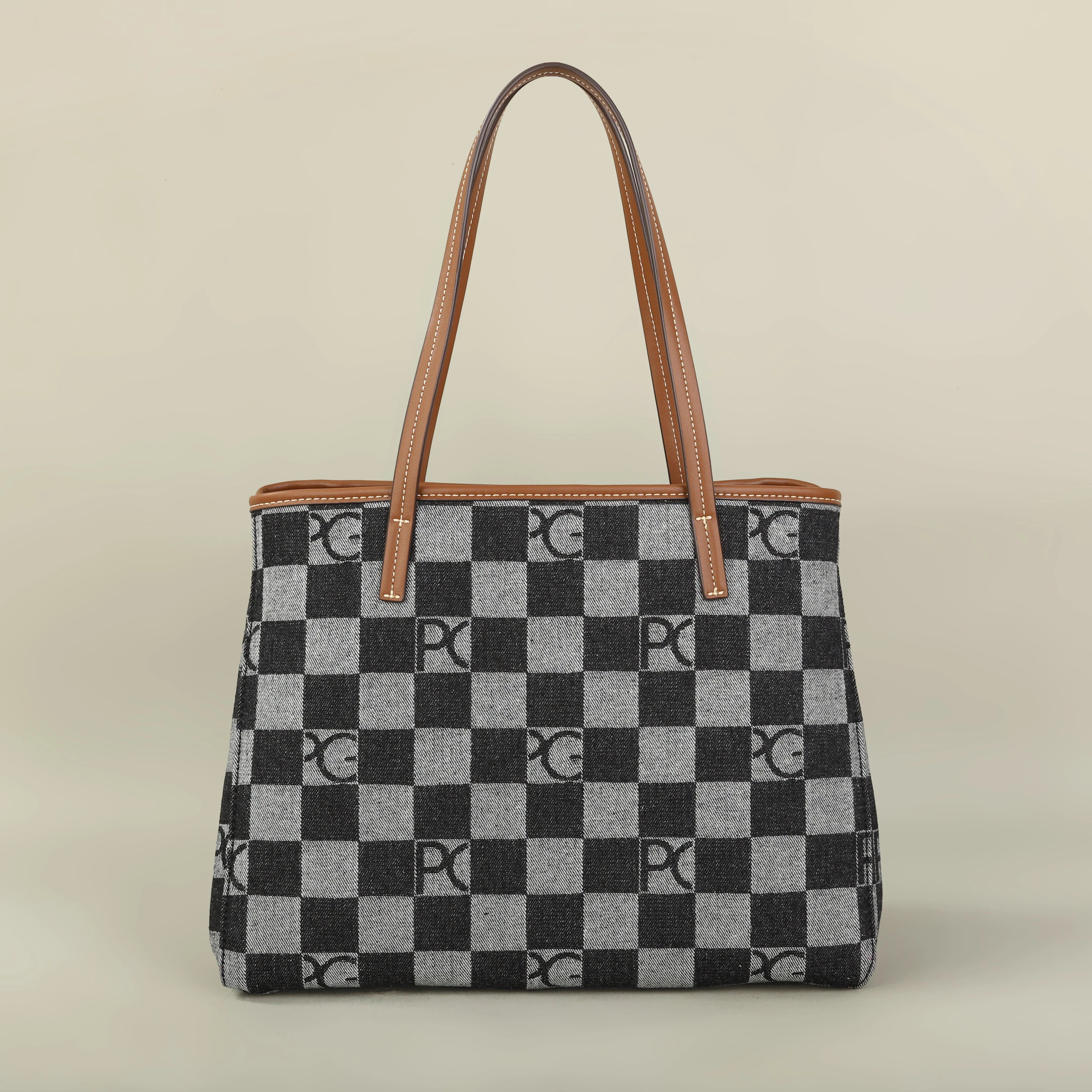 PG Latin American Style Tote Bag — Large Capacity Cowboy Splicing Design