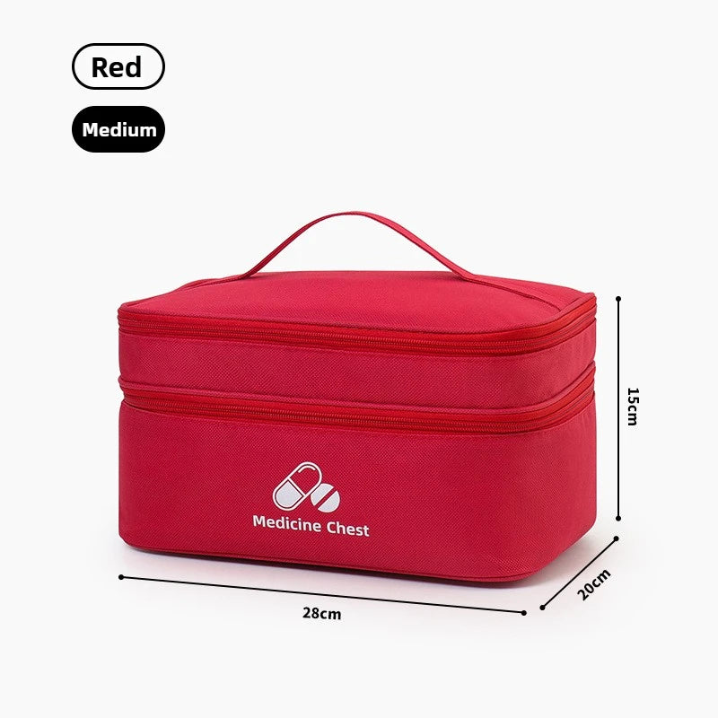 Portable Medicine Storage Bag — Multi-Layer Emergency First Aid Organizer