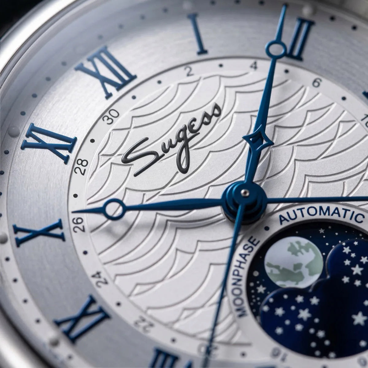 SUGESS Automatic Mechanical Moonphase Watch — Elegant Business Timepiece