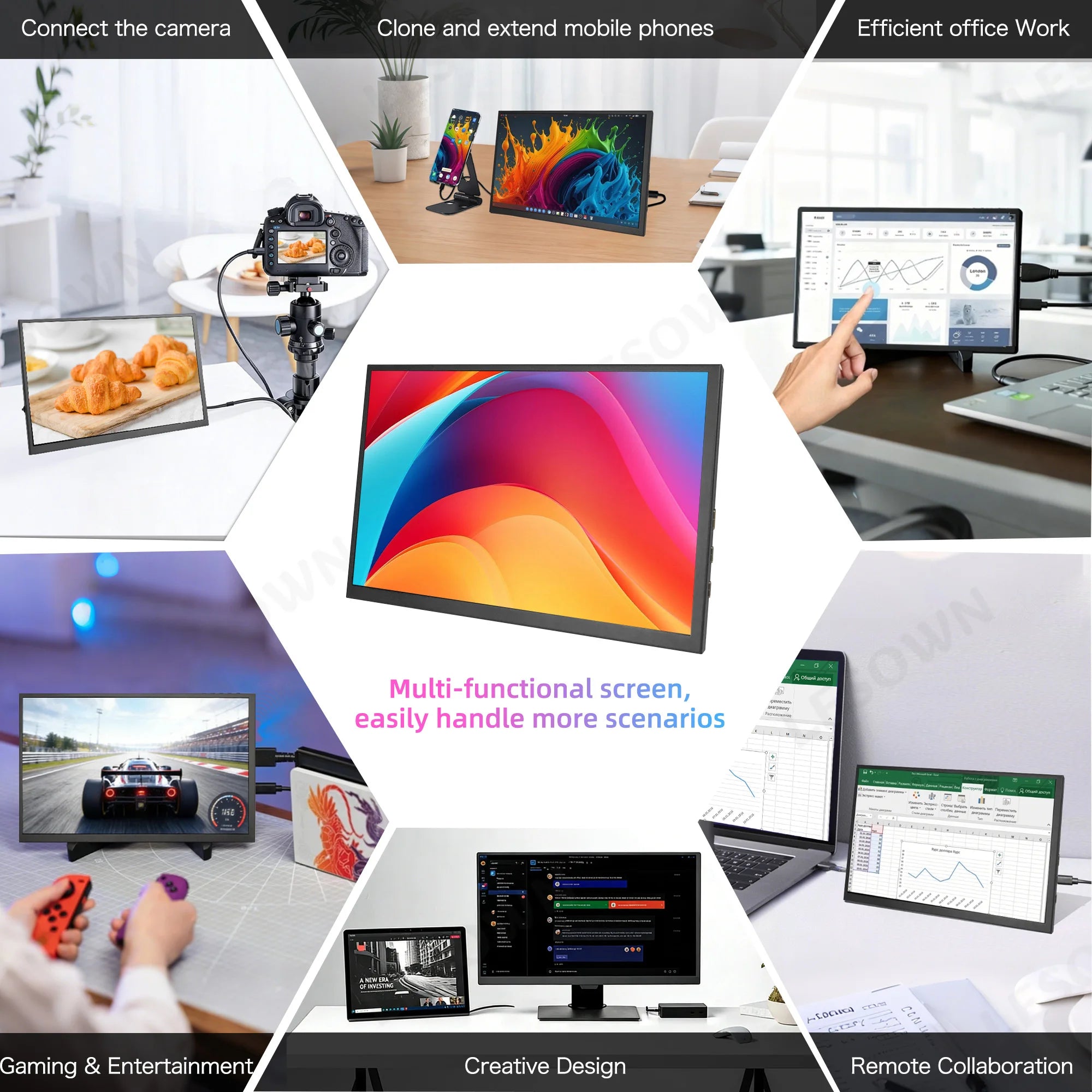 lesown 10.1-Inch Portable Monitor — Compact IPS Second Screen for Laptops