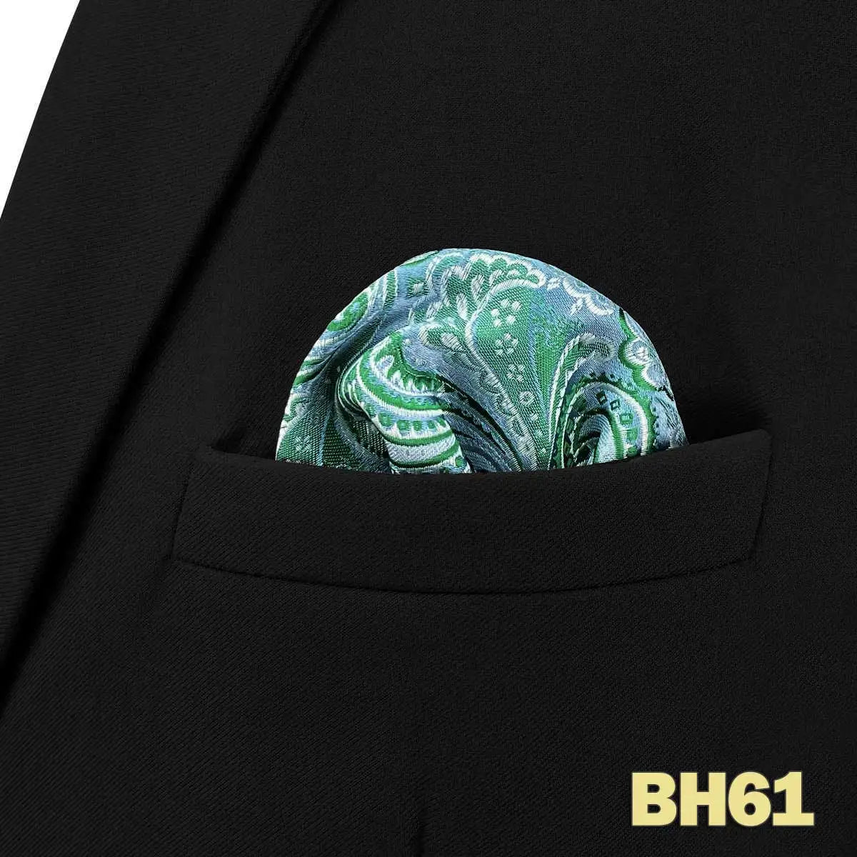 shlax&wing Men's Paisley Pocket Square — Elegant Microfiber Handkerchief for Suits
