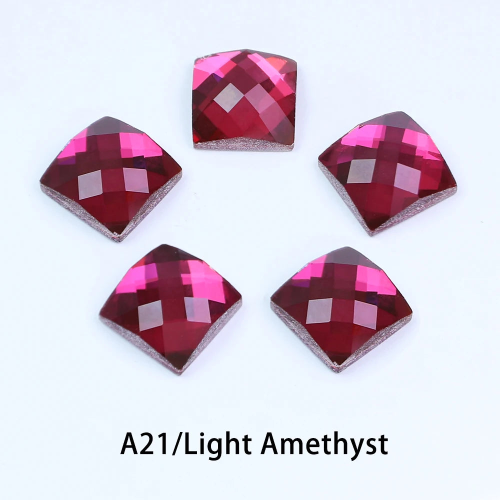 Square Glass Rhinestones — Flatback Crystal Gems for Nail Art & Crafts
