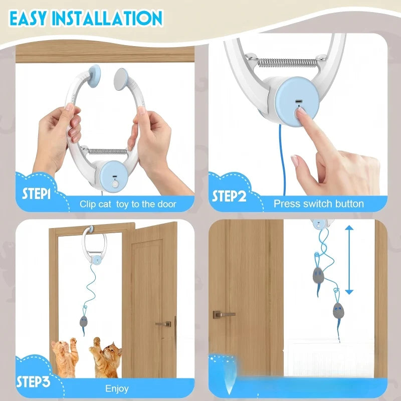 Hanging Cat Teaser Toy — Elastic Swing Disc for Interactive Play