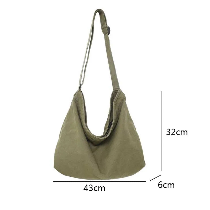 SMHXIANGQIANJIN Canvas Crossbody Bag — Large Capacity Messenger Style