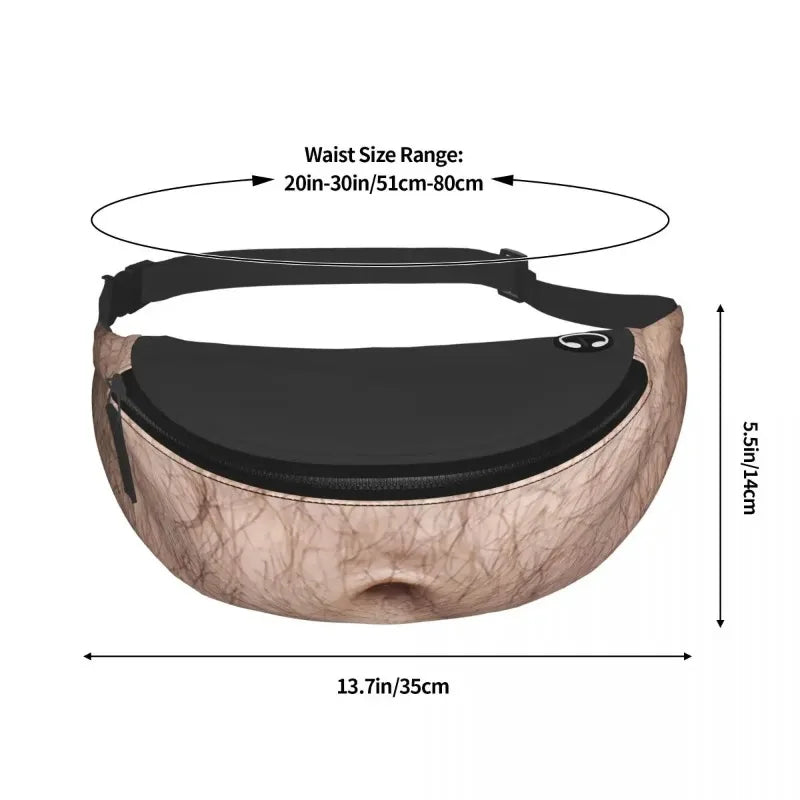 Novelty Fake Belly Waist Bag — Funny Prank Fanny Pack for Parties