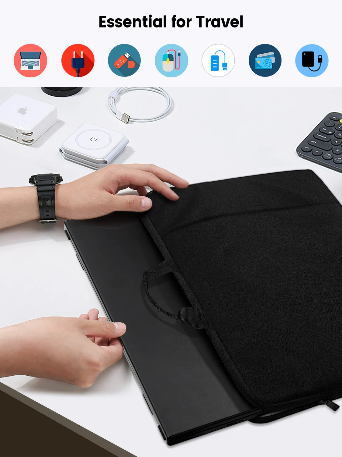 Uperfect 24.5" Laptop Sleeve — Protective Carrying Case for Portable Monitors