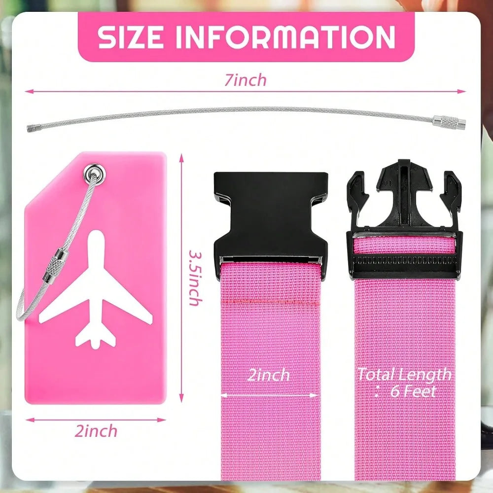 NYXIA Luggage Strap and Tag Set — Durable Travel Security Accessories