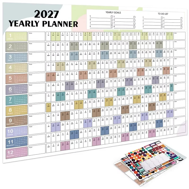 2026 Large Wall Calendar — Daily and Weekly Planner for Organization