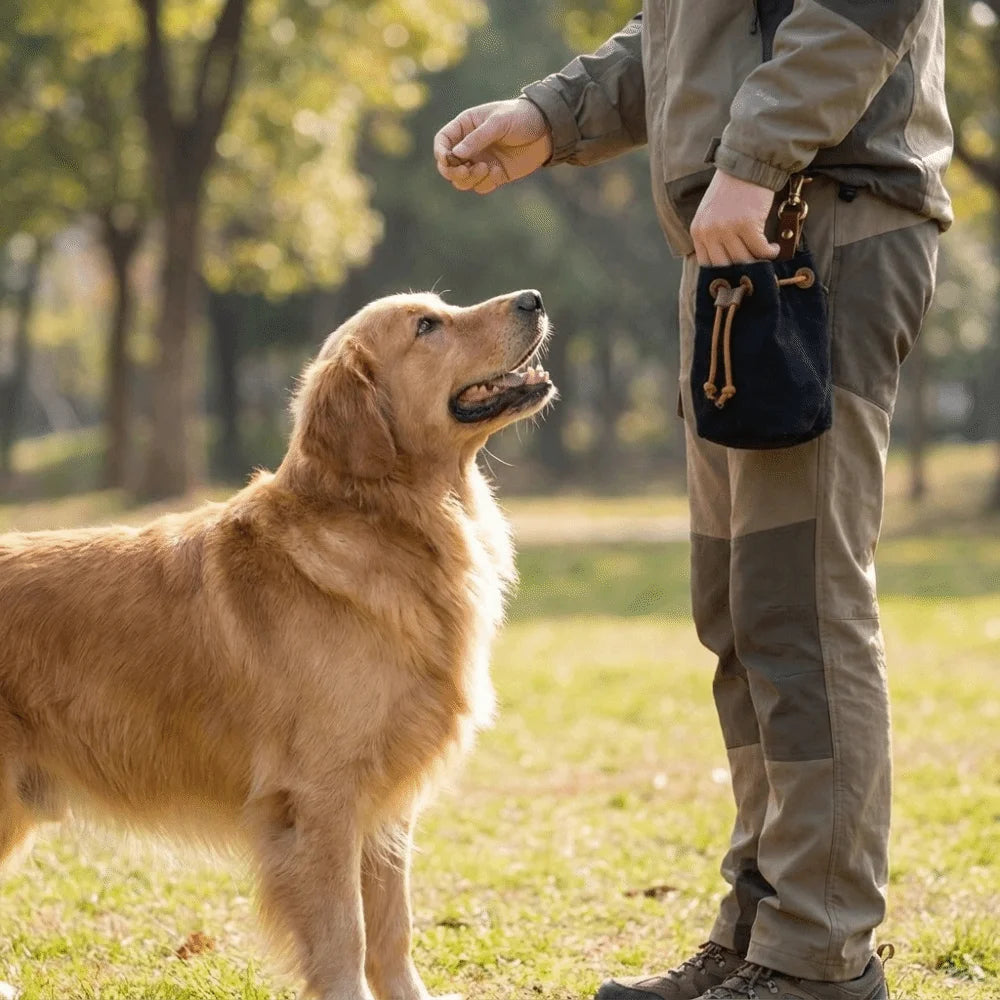 Portable Pet Snack Bag — Hands-Free Canvas Treat Pouch for Training