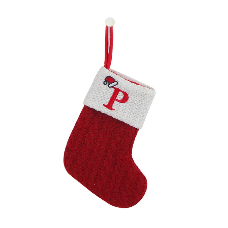 Knitted Snowflake Christmas Stocking — Decorative Holiday Tree Ornament