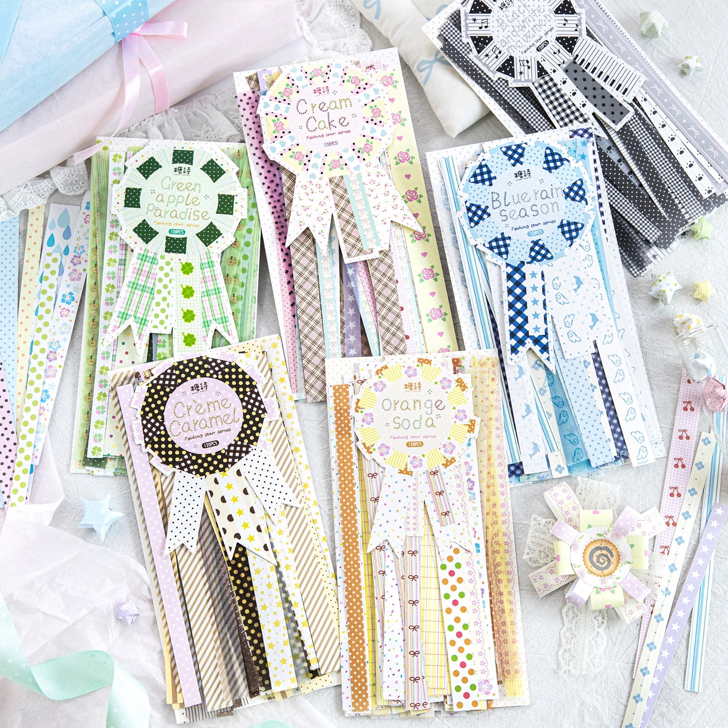 Lace Aesthetic Stickers — 120 Piece Self-Adhesive Decor for Scrapbooking