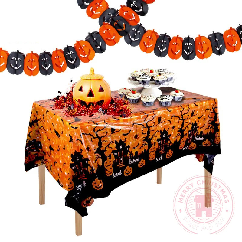 Seasonal Pattern Tablecloth — Festive Holiday Decoration for Parties