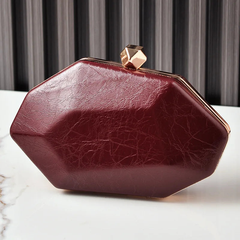 Cherielu Holographic Evening Clutch — Irregular Polygon Party Handbag