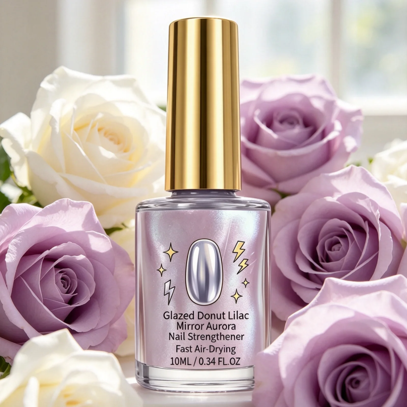Mirror Aurora Nail Polish — Translucent Shimmer Lilac Purple, Quick Dry
