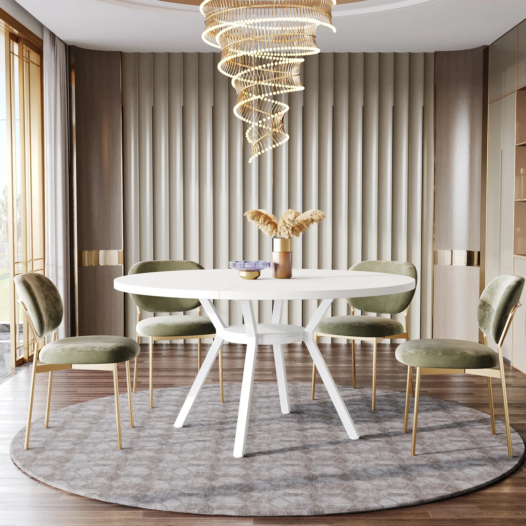 Tribesigns Round Dining Table — 47-Inch Farmhouse Style Kitchen Table