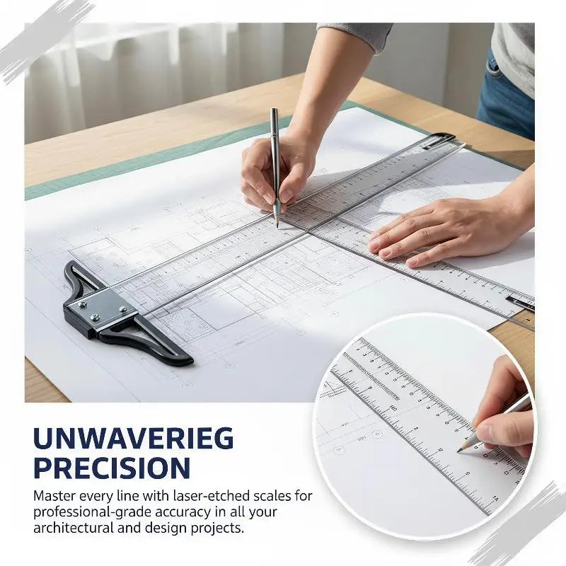 KOQZM T-Square Drafting Ruler — Precision Drawing Tool for Art & Engineering