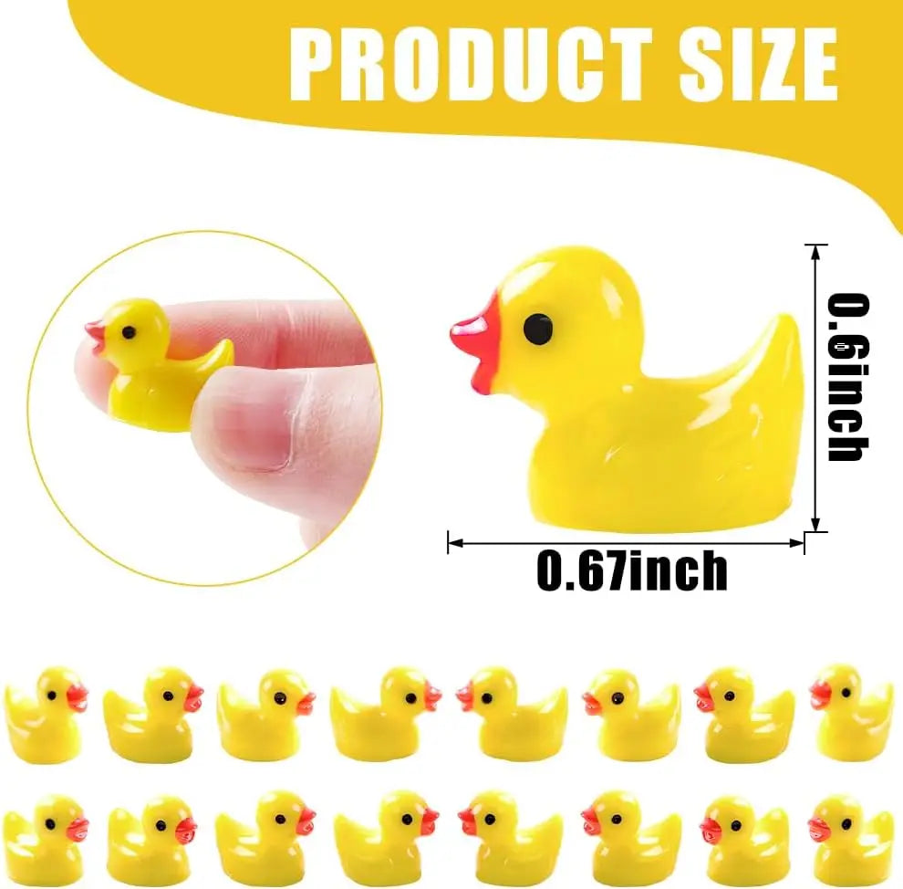 Mini Resin Duck Figurines — Tiny Animal Ornaments for Crafts & Decor