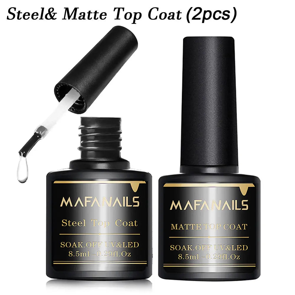 MingLee Clear Gel Top Coat & Base Coat Set — Long-Lasting No-Wipe Finish