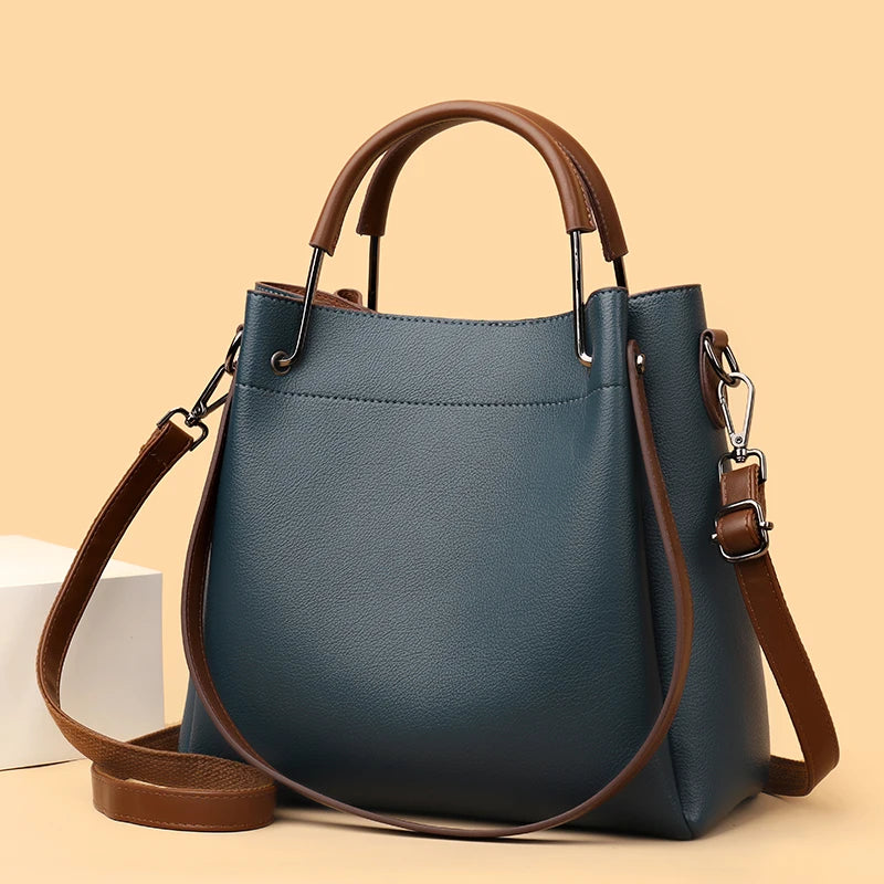 Women's PU Leather Tote Bag — Stylish Shoulder Bag for Daily Use