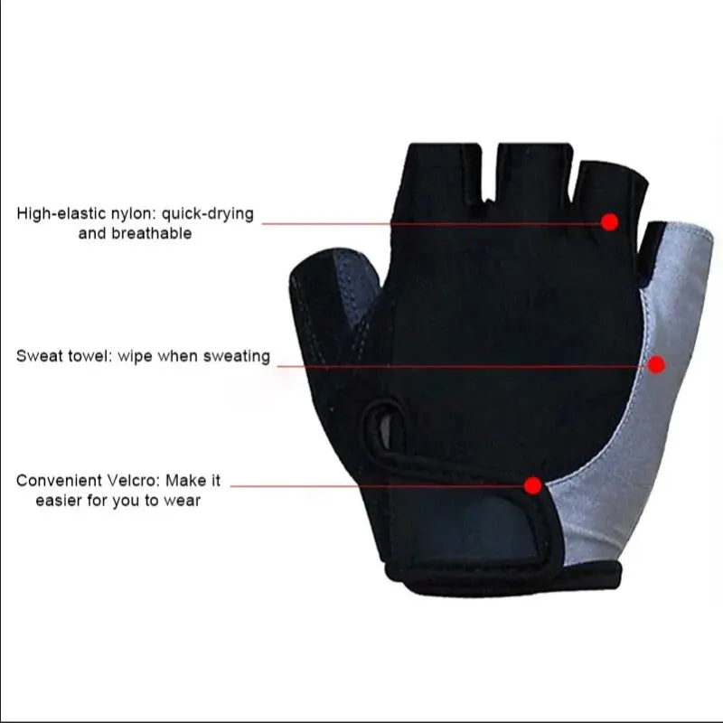Half Finger Cycling Gloves — Breathable Anti-Slip Sports Mitts