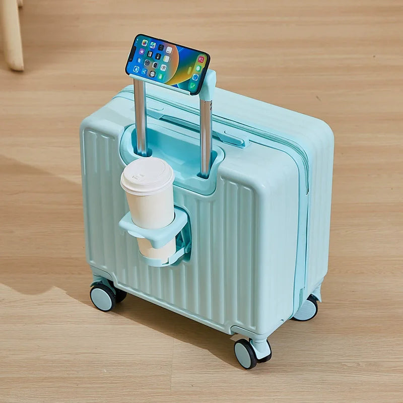 18-Inch Lightweight Travel Luggage — Hard Shell Spinner Suitcase with Combination Lock