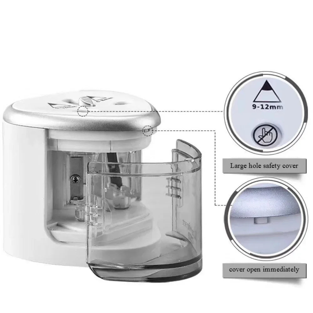 STONEGO Electric Pencil Sharpener — Dual Hole Automatic Shaver for School & Art