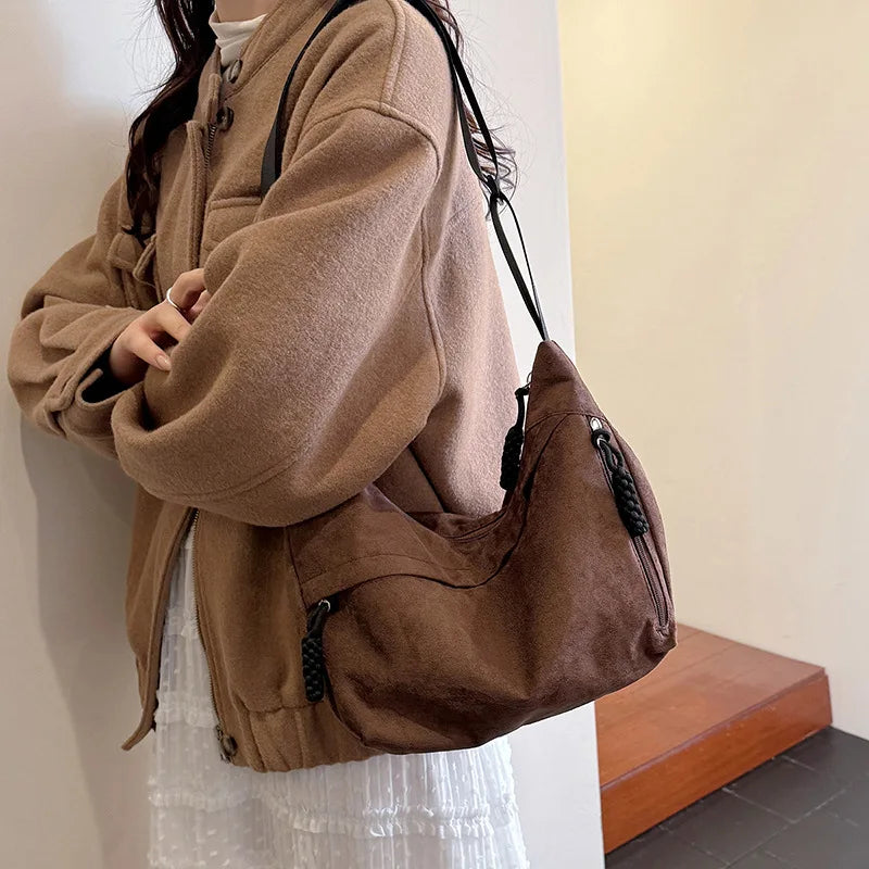 macroupta Retro Hobo Bag — Large Capacity Minimalist Shoulder Bag