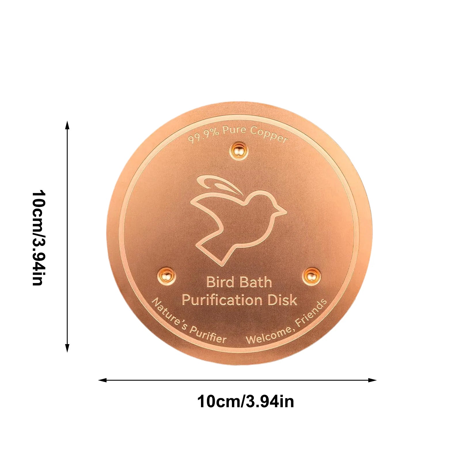 Copper Bird Bath Purifier Disk — Stable Outdoor Water Cleaner
