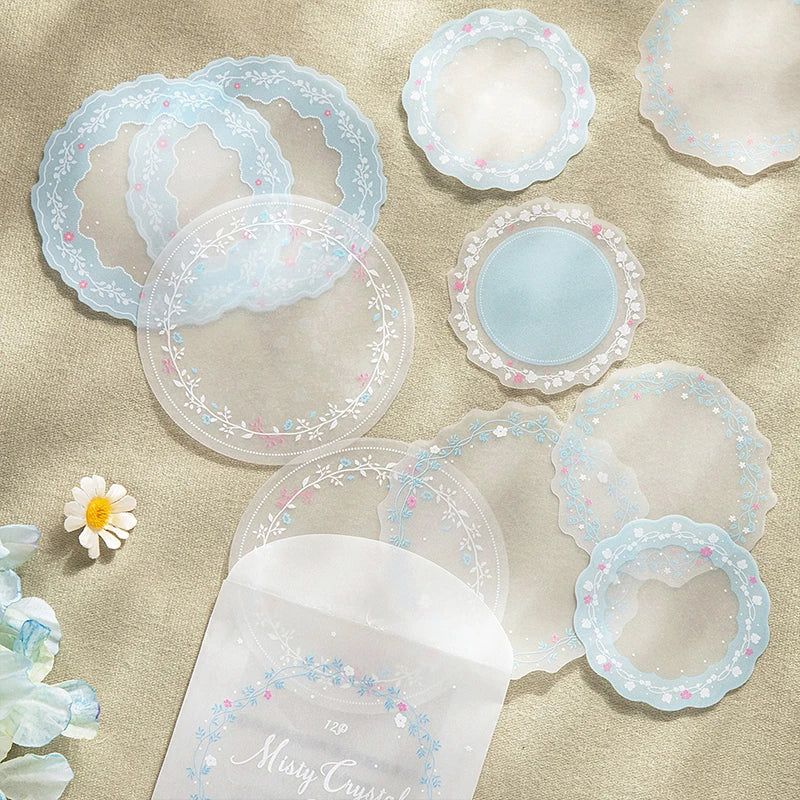Transparent DIY Decorative Stickers — 12 Piece Set for Scrapbooking & Decor