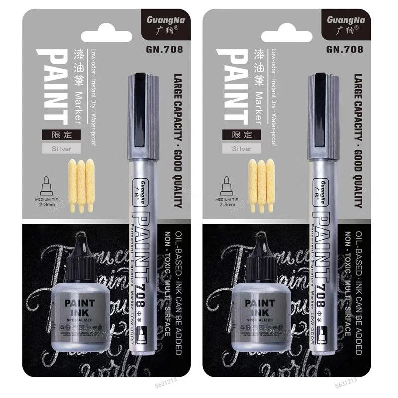 GN Metallic Paint Marker Pens — Permanent Oil-Based Art Set for DIY Crafts
