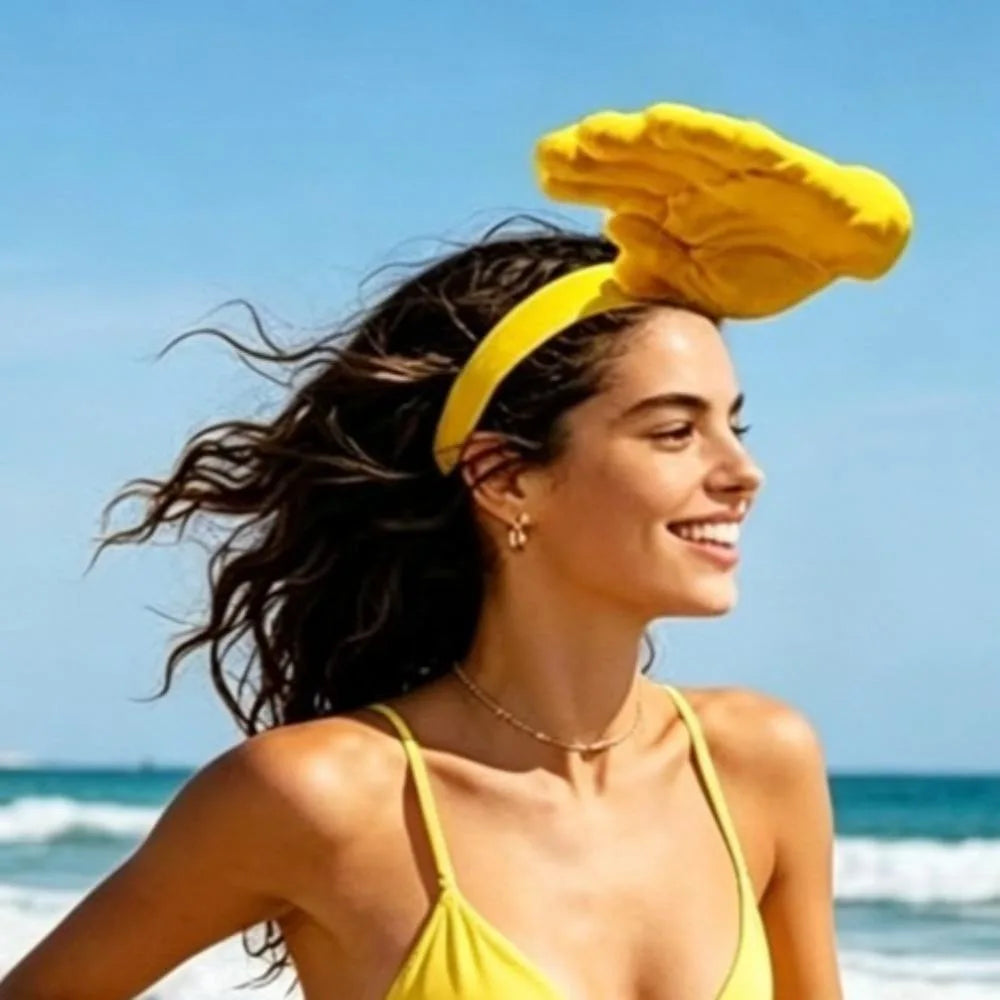 Funny Double-Palm Hand Sun Visor — Quirky Novelty Headband for Summer Parties