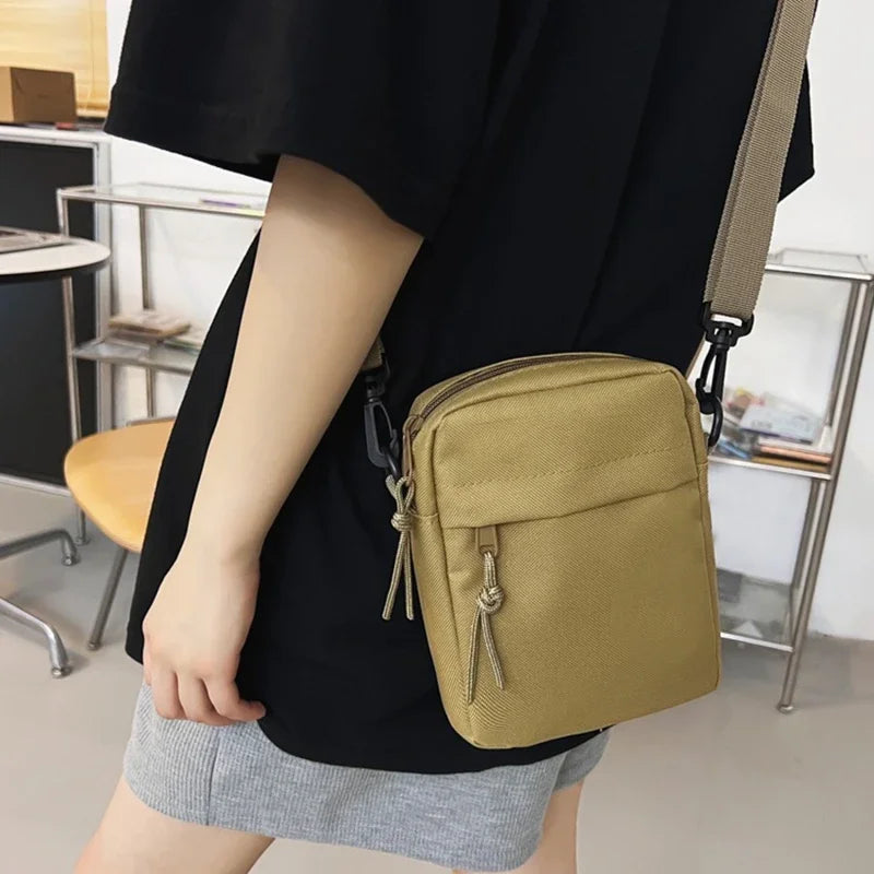 Canvas Messenger Sling Bag — Compact Crossbody Shoulder Pouch