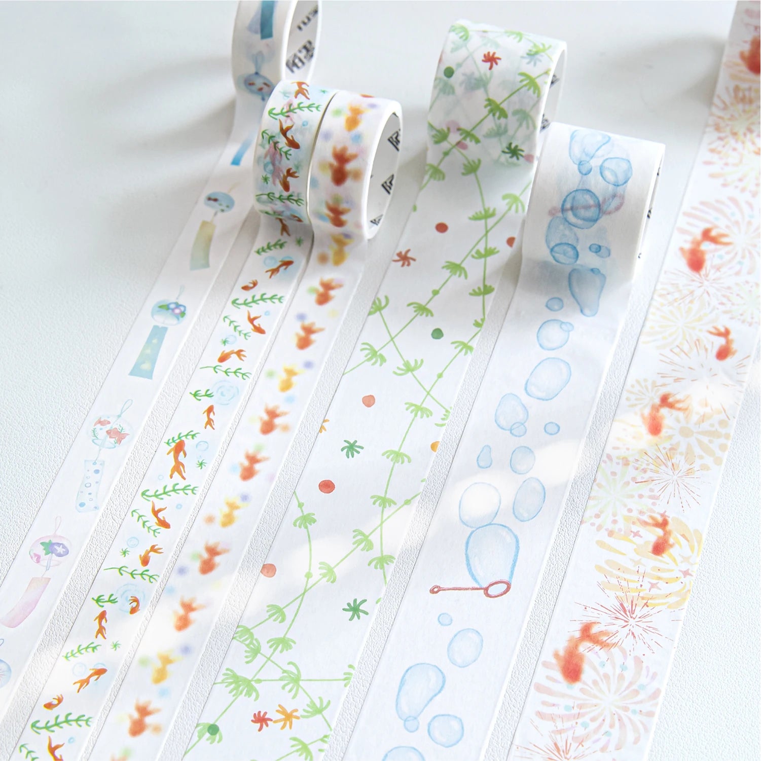 Fish Bubble Series Washi Tape — Decorative Retro Masking Tape for Scrapbooking