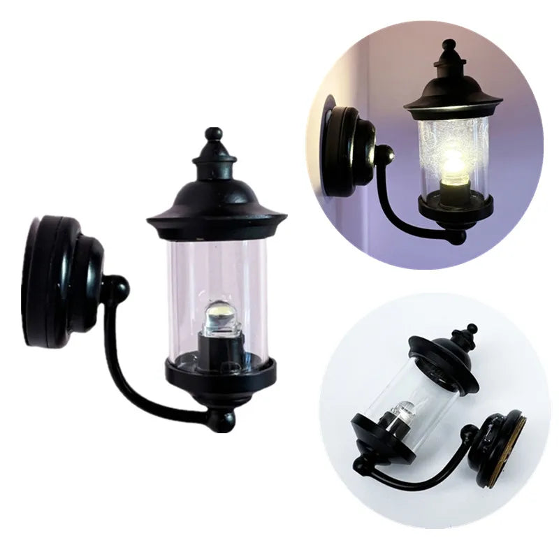 Miniature Dollhouse Table Lamp — Modern Bedside Reading Light Decor