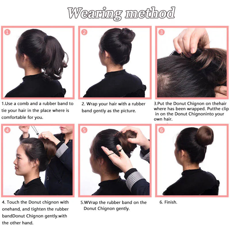 AOOSOO HAIR Synthetic Drawstring Hair Bun — Silk Straight Chignon for Daily Wear