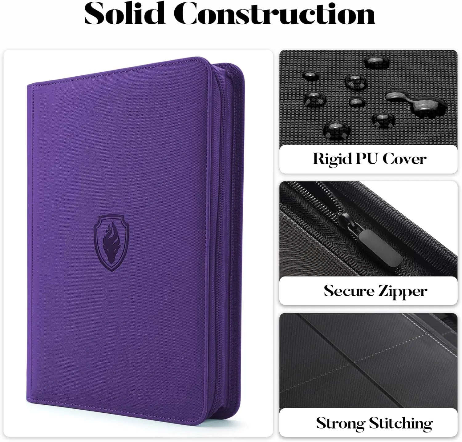 9-Pocket Zipper Card Binder — Premium PU Leather Trading Card Holder