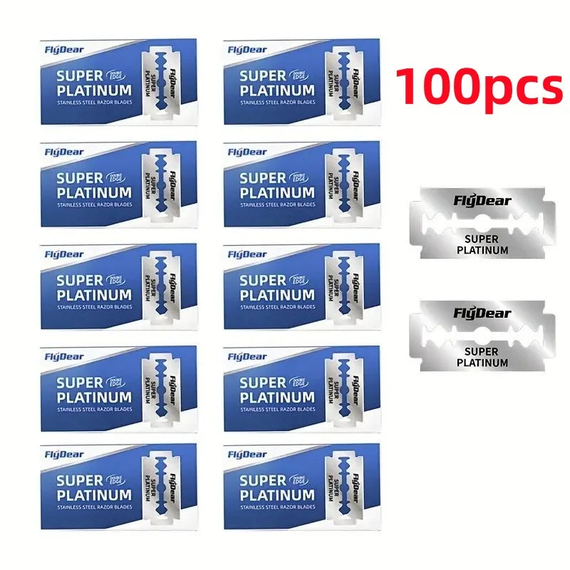 Classic Retro Double Edge Razor Blades — Professional Stainless Steel Shaving Refills